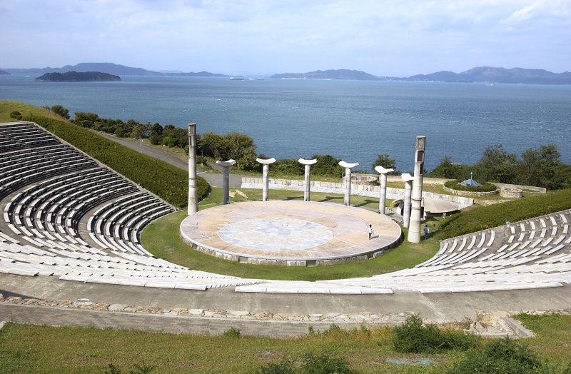 Theatron — An outdoor amphitheater for 10,000 overlooking the Seto Inland Sea